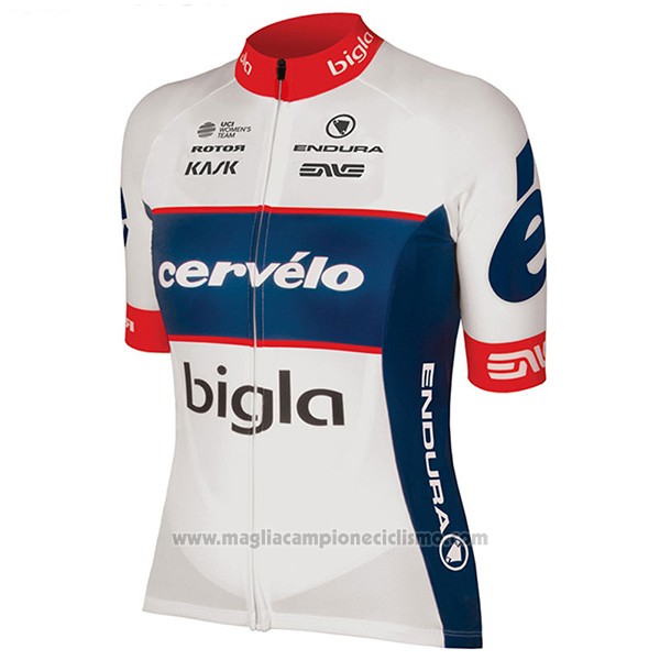 2017 Abbigliamento Ciclismo Donne Cervelo Bigla Bianco Manica Corta e Salopette